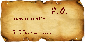 Hahn Olivér névjegykártya