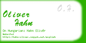 oliver hahn business card